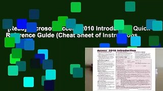 [Read] Microsoft Access 2010 Introduction Quick Reference Guide (Cheat Sheet of Instructions,
