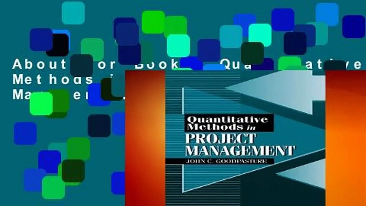 About For Books  Quantitative Methods in Project Management  For Kindle
