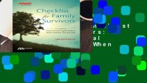 About For Books  Checklist for Family Survivors: A Guide to Practical and Legal Matters When