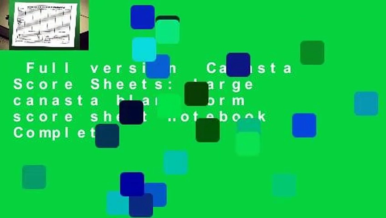 Full version  Canasta Score Sheets: Large canasta blank form score sheet notebook Complete