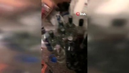 Fatih'te kaçak içki üretilen eve baskın