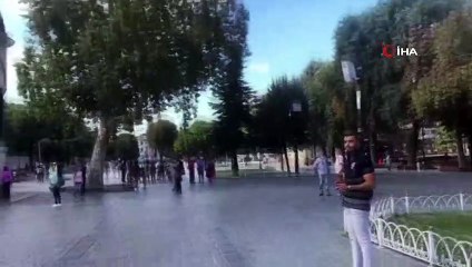 Tarihi Sultanahmet Meydanı’nda polisten drone ile anons