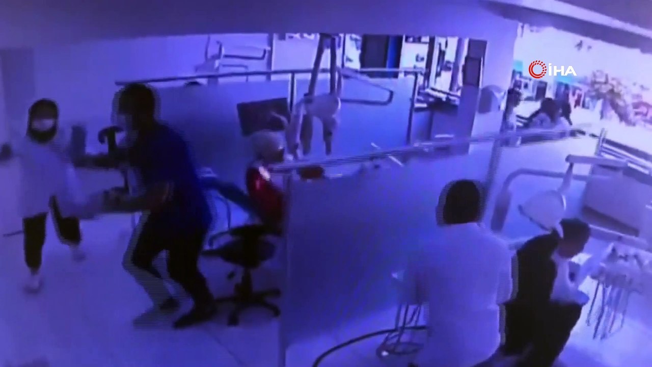 Dişçide deprem anı kamerada