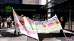 Des opposants dénoncent le projet d’une microcentrale dans un site classé du Taillefer devant le siège de GEG Grenoble