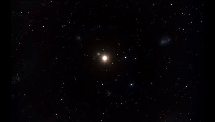 Simulación de un exoplaneta girando alrededor de una estrella enana