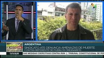 Argentina: sindicato ATE denuncia amenazas de muerte a un miembro