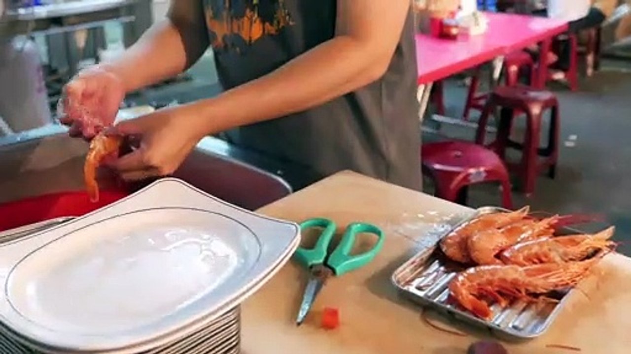 Taiwan Roadside Snacks Street Food - Jumbo Shrimp Seafood