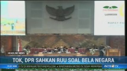 DPR Sahkan RUU soal Bela Negara Jadi UU