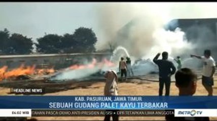 Gudang Palet Kayu di Pasuruan Terbakar