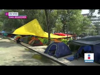 Integrantes de la CNTE instalaron un plantón afuera del Senado de la República | Yuriria Sierra