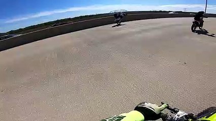 Female Motorcycle Stunt Rider Wipes Out