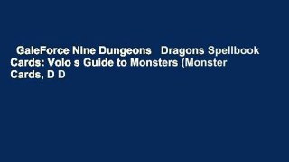 GaleForce Nine Dungeons   Dragons Spellbook Cards: Volo s Guide to Monsters (Monster Cards, D D