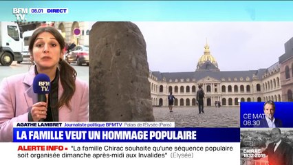 La famille de Jacques Chirac souhaite qu'un hommage populaire soit rendu à l'ancien Président dimanche aux Invalides