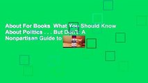About For Books  What You Should Know About Politics . . . But Don't: A Nonpartisan Guide to the