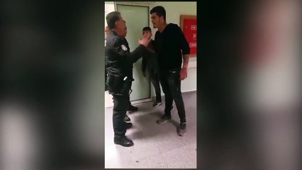 Hastane polisini tehdit eden şahıslar gözaltına alındı