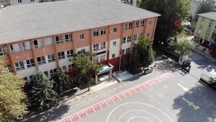 Büyükçekmece'de eğitime ara verilen okul havadan görüntülendi