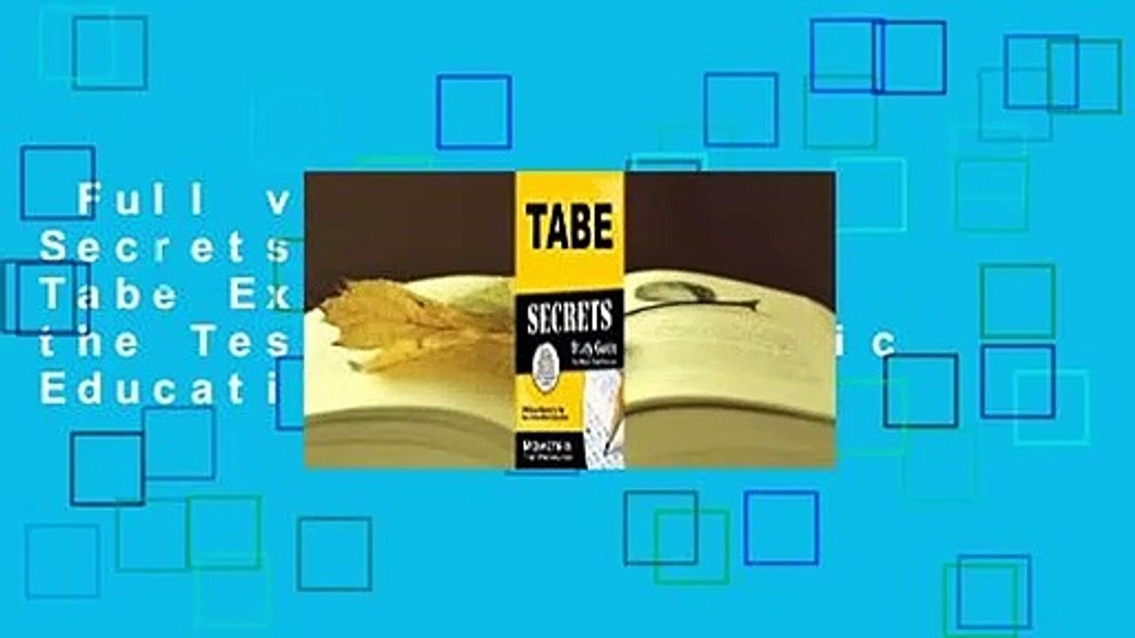 Full version  Tabe Secrets Study Guide: Tabe Exam Review for the Test of Adult Basic Education
