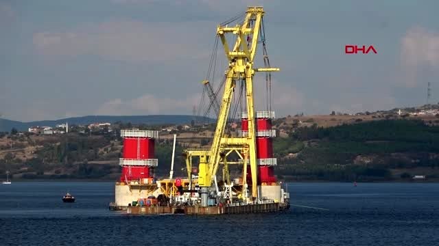 Çanakkale 1915 çanakkale köprüsü ayakları, üçüncü bloklarla yükseldi