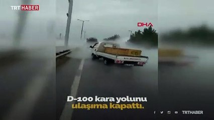 Oksijen deposunda yaşanan sızıntı D-100 karayolunu ulaşıma kapattı