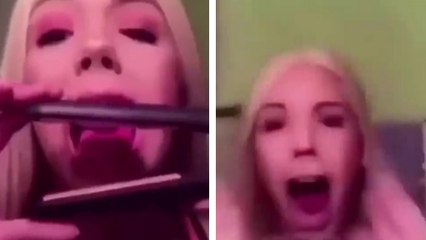 Elle se brûle la langue en live avec un fer à lisser pour des vues sur Instagram