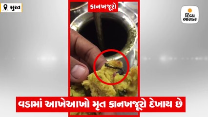 રૂસ્તમપુરામાં આવેલી વૈશાલી વડાપાઉની દુકાનમાંથી વડામાંથી કાનખજૂરો નીકળ્યો, વીડિયો વાઈરલ