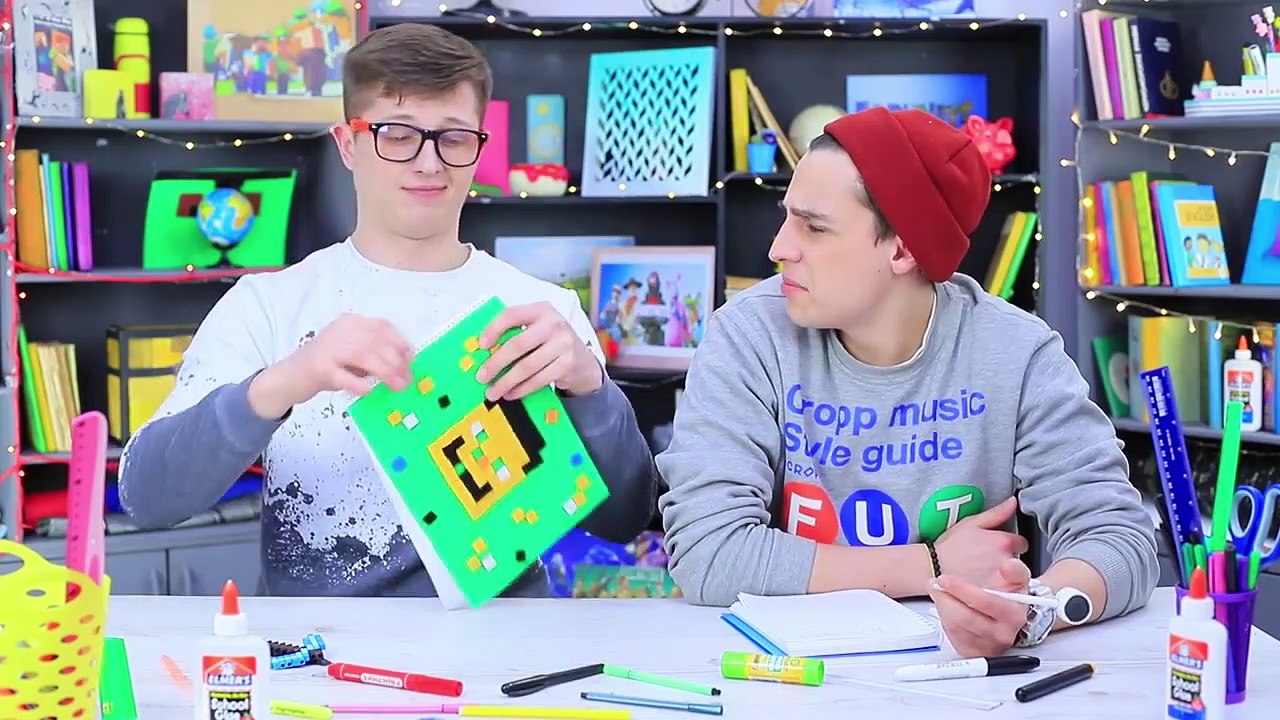 10 DIY Fortnite School Supplies vs Minecraft School Supplies Challenge! (2)