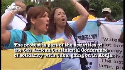 Protest in Nigeria against U.S. economic blockade on Cuba