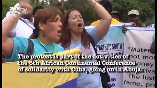 Protest in Nigeria against U.S. economic blockade on Cuba