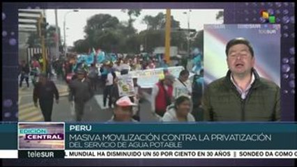 Marchan en Perú contra la privatización del servicio de agua