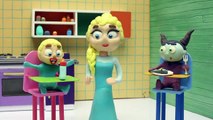 Princesa Elsa  Spiderman y amigos en la caja de arena  Dibujos Animados con Play Doh Stop Motion