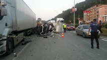Rize tır'a arkadan çarpan kamyon sürücüsü öldü