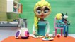 La princesa Elsa cuida a los bebés  Dibujos Animados con Play Doh Stop Motion