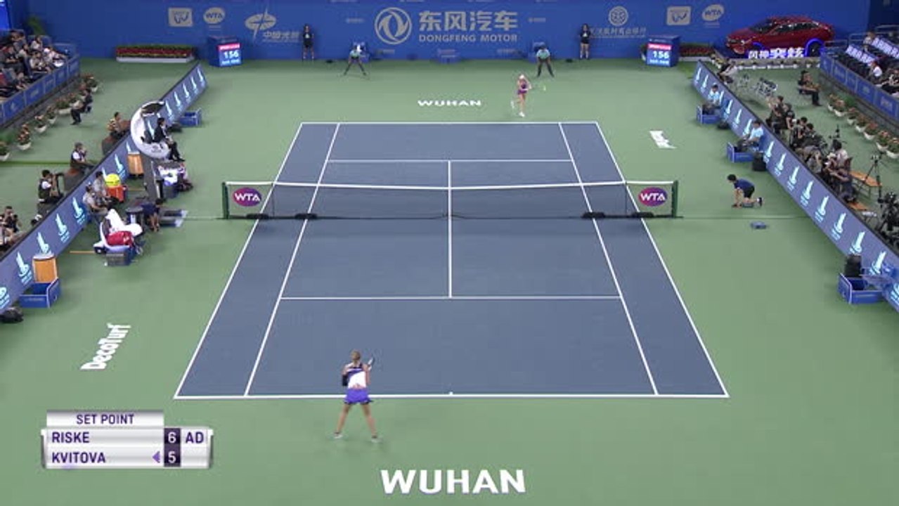 Riske beats Kvitova to make first Premier final