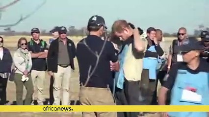 Prince Harry detonates mine in Angola, Meghan honors slain S. A student