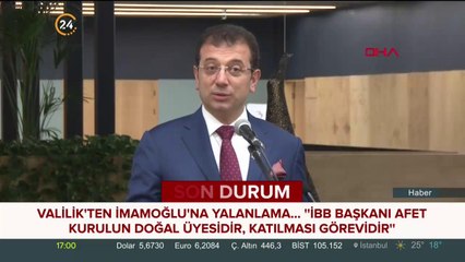Valilikten İmamoğlu'na yalanlama
