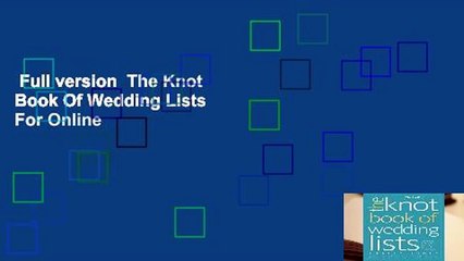 Full version  The Knot Book Of Wedding Lists  For Online