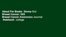 About For Books  Stomp Out Breast Cancer: 5X8  Breast Cancer Awareness Journal  Notebook  college
