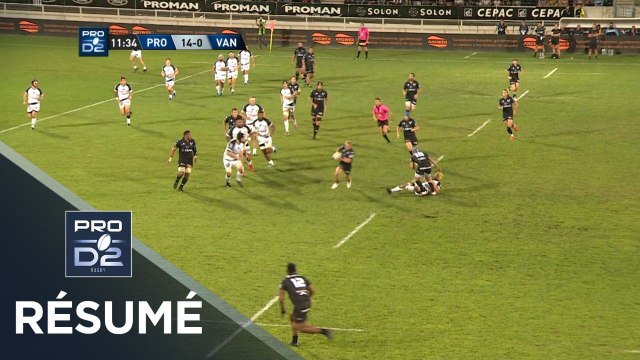PRO D2 - Résumé Provence Rugby-Vannes: 45-24 - J05 - Saison 2019/2020