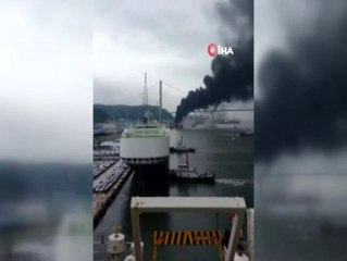 Güney Kore'de kargo gemisinde yangın