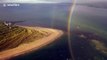 UK drone pilot captures stunning 360-degree double rainbow