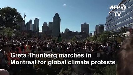 Greta Thunberg marches in Montreal for global climate protests