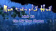 [Karaoke] MƯA TRÊN PHỐ HUẾ - Minh Kỳ & Tôn Nữ Thụy Khương (Giọng Nữ)