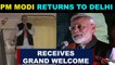 PM Modi returns to Delhi after 'Howdy,Modi' Event, receives grand welcome at Palam airport