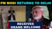 PM Modi returns to Delhi after 'Howdy,Modi' Event, receives grand welcome at Palam airport