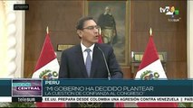Presidente de Perú anuncia cuestión de confianza al Congreso