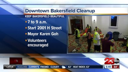 Dozens of volunteers help clean up Downtown Bakersfield Saturday