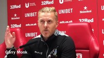 Garry Monk on the knock to Sam Hutchinson during Sheffield Wednesday's 4-1 win over Middlesbrough