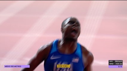 Скачать видео: Coleman wins 100m gold at World Championships