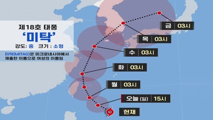 [날씨] 태풍 '미탁' 주중 한반도 북상...요일별 태풍 경로는? / YTN