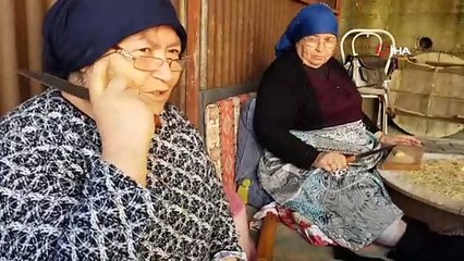 Kadınların imece usulü kış hazırlığı